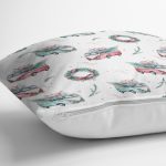 Christmas Temalı Araba Tasarımlı Dijital Baskılı Dekoratif Yastık Kırlent Kılıfı Realhomes