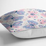 Renkli Kelebek Motifli Dijital Baskılı Modern Yastık Kırlent Kılıfı Realhomes