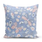 Renkli Kelebek Motifli Dijital Baskılı Dekoratif Yastık Kırlent Kılıfı Realhomes