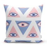 Mistik Üçgen Göz Tasarımlı Dijital Baskılı Dekoratif Yastık Kırlent Kılıfı Realhomes