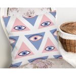 Mistik Üçgen Göz Tasarımlı Dijital Baskılı Dekoratif Yastık Kırlent Kılıfı Realhomes