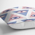 Mistik Üçgen Göz Tasarımlı Dijital Baskılı Dekoratif Yastık Kırlent Kılıfı Realhomes