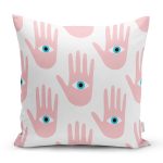 Mistik El İçinde Göz Motifli Dijital Baskılı Modern Yastık Kırlent Kılıfı Realhomes