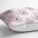 Mistik El İçinde Göz Motifli Dijital Baskılı Modern Yastık Kırlent Kılıfı Realhomes