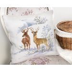 Kış Temalı Geyik Motifli Dijital Baskılı Modern Yastık Kırlent Kılıfı Realhomes