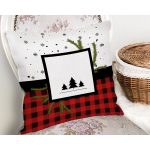 Siyah Beyaz & Ekose Motifli Dijital Baskılı Modern Yastık Kırlent Kılıfı Realhomes