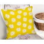 Sarı Zemin Papatya Desenli Dijital Baskılı Dekoratif Yastık Kırlent Kılıfı Realhomes