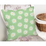 - Rh-K10379-Gorsel2 - Realhomes  Yeşil Zemin Papatya Özel Tasarımlı Dijital Baskılı Modern Yastık Kırlent Kılıfı Realhomes