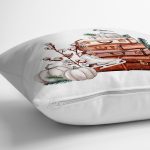 Özel Tasarım Kış Temalı Dijital Baskılı Dekoratif Yastık Kırlent Kılıfı Realhomes