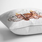 Özel Tasarım Kabak & Mum Temalı Dijital Baskılı Dekoratif Yastık Kırlent Kılıfı Realhomes