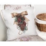 Kurdaleli Kozalak Motifli Dijital Baskılı Dekoratif Yastık Kırlent Kılıfı Realhomes