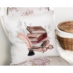 Retro Defter & Tüylü Kalem Tasarımlı Dijital Baskılı Modern Yastık Kırlent Kılıfı Realhomes
