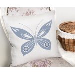 Mavi Kelebek Motifli Dijital Baskılı Dekoratif Yastık Kırlent Kılıfı Realhomes