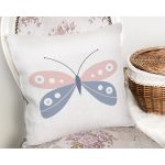Mavi Pembe Kelebek Desenli Dijital Baskılı Modern Yastık Kırlent Kılıfı Realhomes