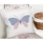 - Rh-K10406-Gorsel2 - Realhomes Mavi Pembe Kelebek Desenli Dijital Baskılı Dekoratif Yastık Kırlent Kılıfı Realhomes