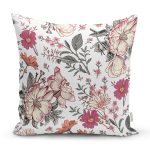 Papatya & Gül Tasarımlı Dijital Baskılı Dekoratif Yastık Kırlent Kılıfı Realhomes