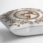 Çiçek Çerçeveli Portre Desenli Dijital Baskılı Dekoratif Yastık Kırlent Kılıfı Realhomes