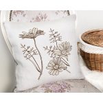 Karakalem Çiçek Desenli Dijital Baskılı Dekoratif Yastık Kırlent Kılıfı Realhomes