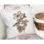 - Rh-K10419-Gorsel2 - Realhomes  Karakalem Çiçek Desenli Dijital Baskılı Modern Yastık Kırlent Kılıfı Realhomes