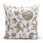 Karakalem Çiçek Desenli Dijital Baskılı Modern Yastık Kırlent Kılıfı Realhomes