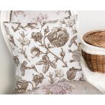 Karakalem Çiçek Desenli Dijital Baskılı Modern Yastık Kırlent Kılıfı Realhomes