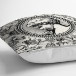 Karakalem Çiçek & Portre Desenli Dijital Baskılı Dekoratif Yastık Kırlent Kılıfı Realhomes