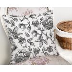 Karakalem Çiçek Desenli Dijital Baskılı Modern Yastık Kırlent Kılıfı Realhomes