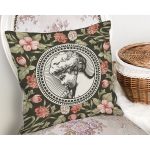 Renkli Gül & Portre Motifli Dijital Baskılı Dekoratif Yastık Kırlent Kılıfı Realhomes
