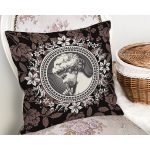 Gül & Portre Motifli Dijital Baskılı Dekoratif Yastık Kırlent Kılıfı Realhomes