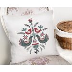 Kuş & Çiçek Motifli Dijital Baskılı Modern Yastık Kırlent Kılıfı Realhomes