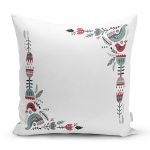 Özel Tasarım Kuş & Çiçek Motifli Dijital Baskılı Modern Yastık Kırlent Kılıfı Realhomes