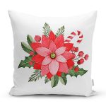 - Rh-K10457-Gorsel1 - Realhomes  Beyaz Zemin Gül Tasarımlı Dijital Baskılı Modern Yastık Kırlent Kılıfı Realhomes