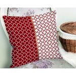 Bordo & Beyaz Ogea Desenli  Dijital Baskılı Modern Yastık Kırlent Kılıfı Realhomes