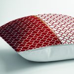 Bordo & Beyaz Ogea Desenli  Dijital Baskılı Modern Yastık Kırlent Kılıfı Realhomes