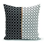 Siyah & Beyaz Ogea Desenli  Dijital Baskılı Dekoratif Yastık Kırlent Kılıfı Realhomes