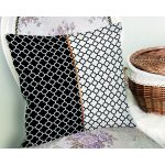 Siyah & Beyaz Ogea Desenli  Dijital Baskılı Dekoratif Yastık Kırlent Kılıfı Realhomes
