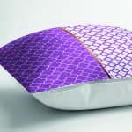 Mor & Beyaz Ogea Desenli  Dijital Baskılı Modern Yastık Kırlent Kılıfı Realhomes