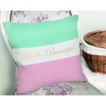Hello Beautiful Mavi & Pembe  Dijital Baskılı Dekoratif Yastık Kırlent Kılıfı Realhomes