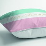 Hello Beautiful Mavi & Pembe  Dijital Baskılı Dekoratif Yastık Kırlent Kılıfı Realhomes