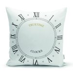 - Rh-K9282-Gorsel1 - Realhomes  Roma Rakamlarıyla Saat Tasarımlı  Dijital Baskılı Modern Yastık Kırlent Kılıfı Realhomes