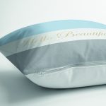 Hello Beautiful Mavi & Gri  Dijital Baskılı Dekoratif Yastık Kırlent Kılıfı Realhomes