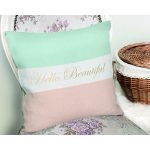 - Rh-K9285-Gorsel2 - Realhomes Hello Beautiful Mint Yeşili & Ten Rengi Dijital Baskılı Modern Yastık Kırlent Kılıfı Realhomes