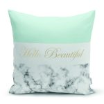 Hello Beautiful Mint Yeşili & Mermer  Dijital Baskılı Modern Yastık Kırlent Kılıfı Realhomes