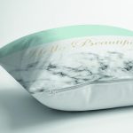 Hello Beautiful Mint Yeşili & Mermer  Dijital Baskılı Modern Yastık Kırlent Kılıfı Realhomes
