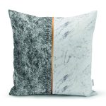 - Rh-K9288-Gorsel1 - Realhomes  Siyah & Beyaz Mermer Tasarımlı  Dijital Baskılı Dekoratif Yastık Kırlent Kılıfı Realhomes