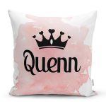 Özel Tasarım Taçlı Quenn Dijital Baskılı Dekoratif Yastık Kırlent Kılıfı Realhomes
