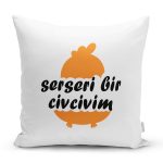 - Rh-K9328-Gorsel1 - Realhomes  Özel Tasarım Serseri Bir Civcivim Dijital Baskılı Modern Yastık Kırlent Kılıfı Realhomes