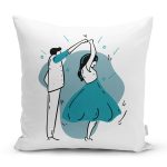 Özel Tasarım Dans Eden Çift Motifli Dijital Baskılı Dekoratif Yastık Kırlent Kılıfı Realhomes