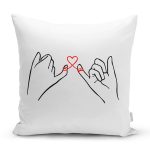 - Rh-K9355-Gorsel1 - Realhomes Özel Tasarım Sevgili Parmakları & Kalp Dijital Baskılı Dekoratif Yastık Kırlent Kılıfı Realhomes