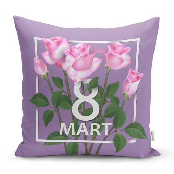 Özel Tasarım Gül Tasarımlı Dijital Baskılı Modern Yastık Kırlent Kılıfı Realhomes